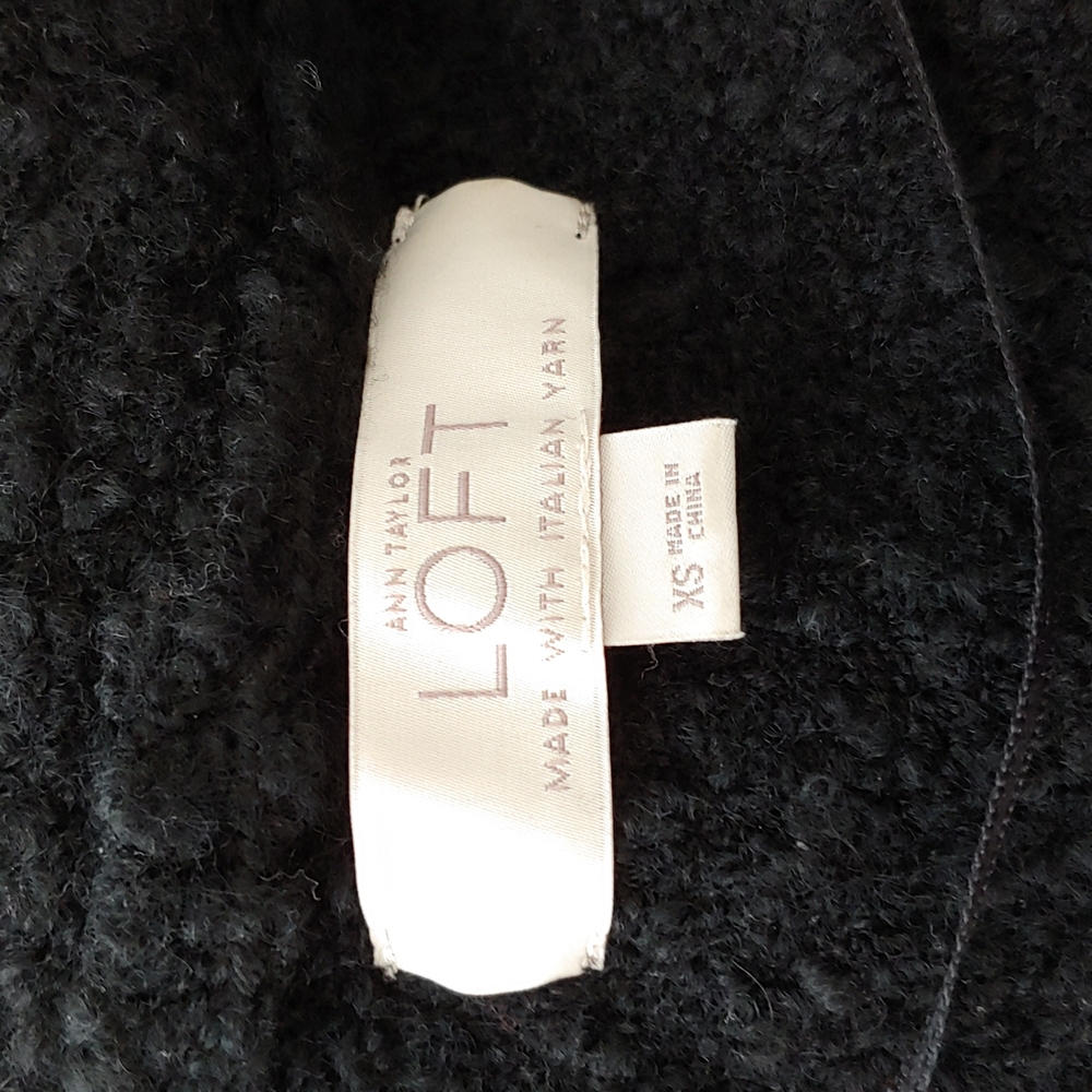 Ann Taylor Loft black boucle cardigan sweater size XS - Picture 6 of 7